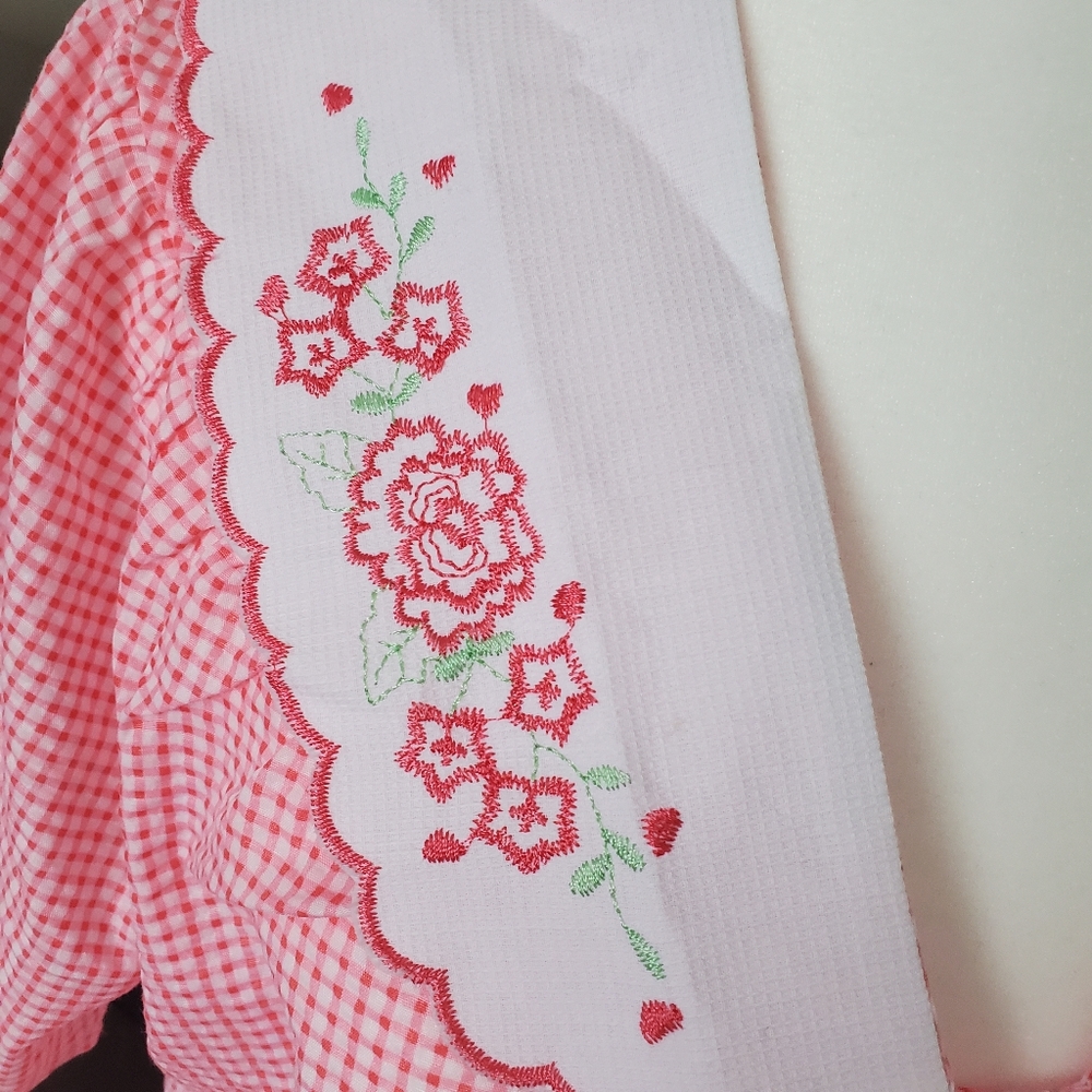 Womens Gingham Check House Robe - Picture 6 of 12